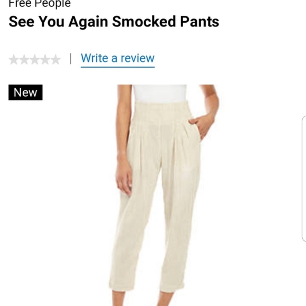 Free people see you again smocked beach pants